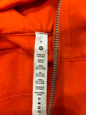 Lululemon Scuba Full-Zip Cropped Hoodie Solar Orange thumbnail 6