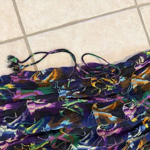 Anthropologie Tiered Balloon Pants Sheer Colorful Crane Drawstring Boho Small thumbnail 4
