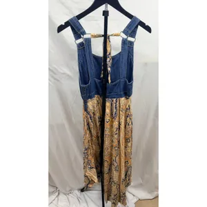 Free People $168 This Is The One Sundress Denim Boho Paisley Print Midi Dress XS thumbnail 6