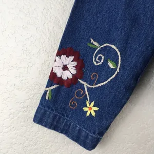 Christmas Sequin Patches Denim Blazer Size L thumbnail 7