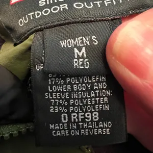 LL Bean Vintage Women’s Thinsulate Lined Hooded Jacket Green Black Medium 0 RF98 thumbnail 3