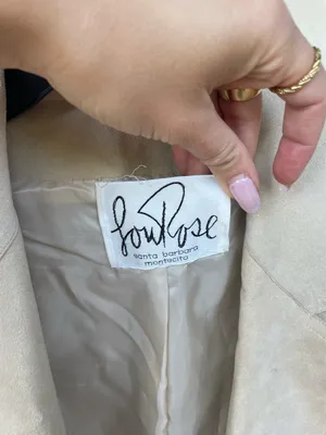 Free People Ultra Suede vintage 80s beige/sand trench coat with tie belt thumbnail 5