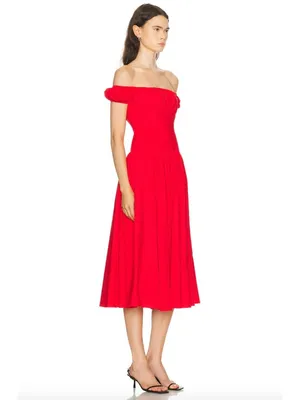 Caroline Constas Augusta Drop Waist Maxi Dress High Risk Red Womens Size XS thumbnail 3
