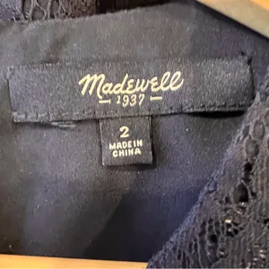 Madewell Navy Dress with Lace Detail thumbnail 8