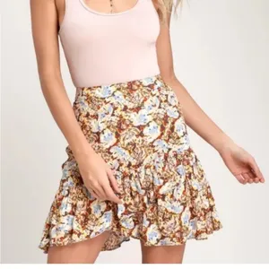 Free People Nadia Floral-Print Ruffle-Hem Skirt size 8 thumbnail 2