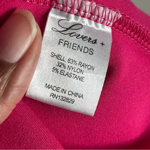 LOVERS + FRIENDS | Fuchsia Pink Mi Amor Deep V Neck Flare Mini Dress Sz XS thumbnail 7