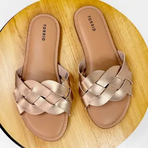 Torrid Braided‎ Strap Slide Sandals Rose Gold 10.5W thumbnail 1