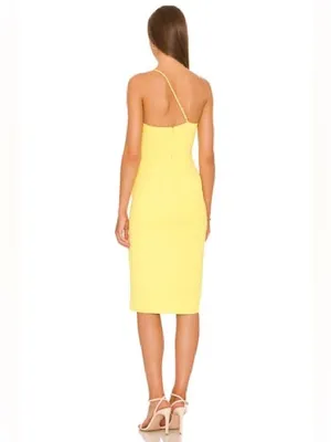 Lovers + Friends LAZO‎ MIDI DRESS in yellow NWT size xs thumbnail 2