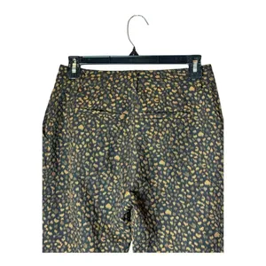Allen Schwartz Pants Women 0 Black Brown Animal Print Split Hem Flare Trousers‎ thumbnail 4
