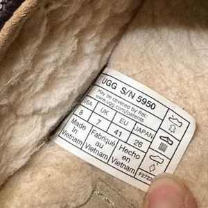 UGG Tasman Chestnut Suede Sheepskin Lined Slippers 5950 Womens Size 10 Mens Sz 8 thumbnail 7