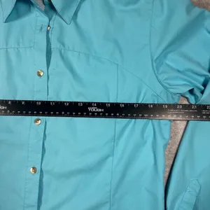 White Sierra Womens Medium Turquoise Ripstop Hiking Trail Shirt Roll Tab Sleeve thumbnail 8