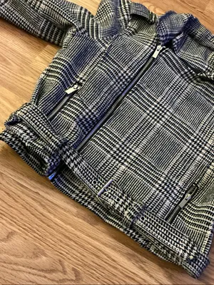 Stoosh Black & White Plaid Moto Blazer Size Small thumbnail 5