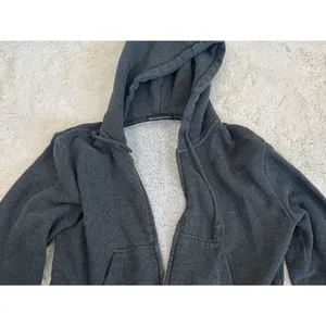 Brandy Melville Charcoal Gray Full-Zip Crop Hoodie | Cozy Essential thumbnail 6