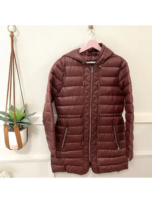 Kenneth Cole Puffer Quilted Anorak Jacket Coat Red M Mid Length Winter Cabin thumbnail 2