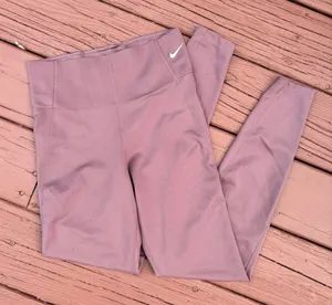 Nike Dri fit S hi waisted purple tone skinny leggings workout Athleisure fitness thumbnail 1