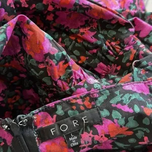 NWOT Fore Floral Tiered Boho Maxi Dress Cut Out Large Cotton Large thumbnail 9