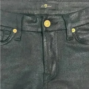 7 For All Mankind Women's Skinny‎ Jeans Size 24 Black Coated thumbnail 12