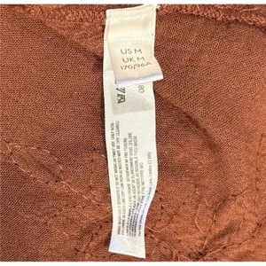 Free People Fall Rust Orange Brown Embroidered V-Neck Spaghetti Strap Cami Top M thumbnail 4