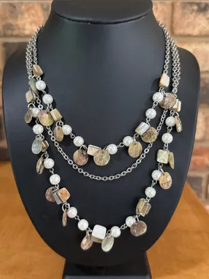 Premier Designs Coastal 3 Tier Layer  Necklace thumbnail 1