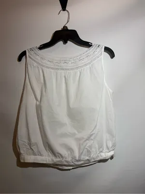 Madewell White Lace Insert Pintuck Cotton Voile Sleeveless Lightweight Top Sz S thumbnail 3