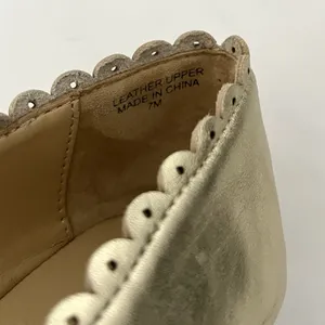 Talbots Penelope Gold Metallic Leather Scalloped Ballet Flats Size 7 Preppy chic thumbnail 9