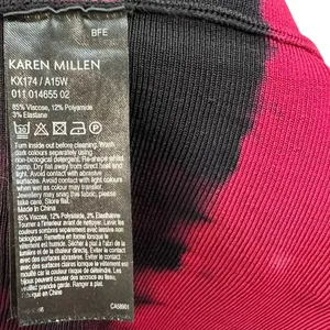 Karen Millen‎ Dress Bodycon Fit & Flare Sleeveless Tie Dye Red Black Size Small thumbnail 12