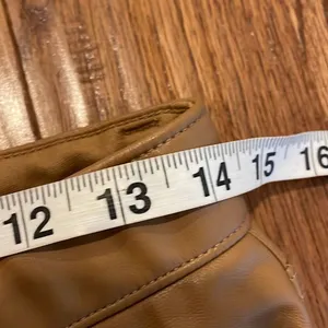 Abercrombie & Fitch 90’s ultra high rise faux leather tan pant 30 thumbnail 6
