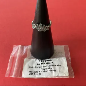 Bomb Party RBP5768 “As You Like It” LC Tourmaline on Rhodium Size 7 Ring NWT thumbnail 4