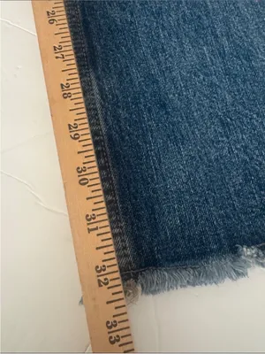 Zara Women's Wide Leg Raw Hem Jeans New No Tags Size 4 Medium Wash thumbnail 7