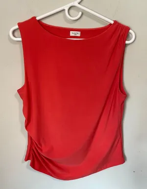 Babaton Aritzia Double Layer Fitted Sleeveless Top Size Medium, Red thumbnail 1