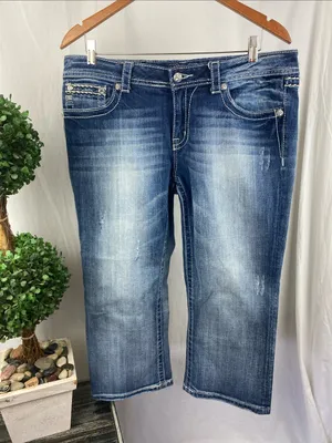 Miss Me Blue Denim Cropped Capri Jeans 33 thumbnail 2