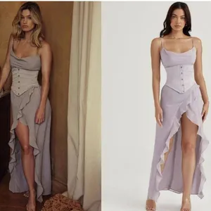 House of CB Alexandria Grey Floaty Midi Dress thumbnail 2