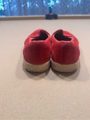 Clarks Collection Cushion Soft Red Suede Espadrille Slip-On Shoes thumbnail 2