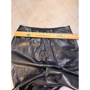 Elan Faux NWT Leather Maxi Skirt High Slit‎ Black Size Large thumbnail 5