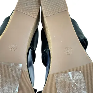 YOKI Black Arlette-14‎ Cork Wedge Twisted Strap Slip On Heeled Sandals Size 10 thumbnail 5