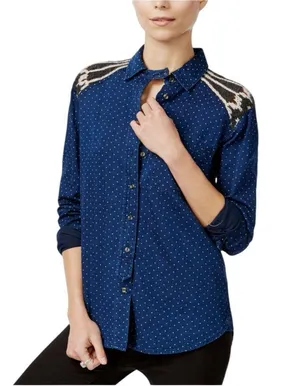 Free People Sage Printed Contrast Shirt thumbnail 3