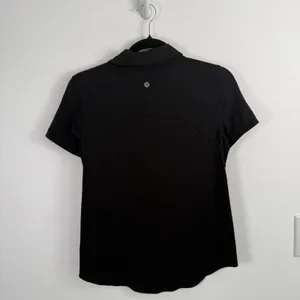 Lululemon Quick Drying Short Sleeve Polo Shirt Black Active Golf Tennis Womens 8 thumbnail 4
