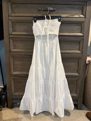 White Maxi Dress Baby Pink Brand thumbnail 4