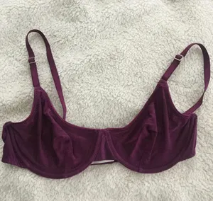 Victoria's Secret Vintage 90s Iridescent Maroon/Dark Magenta Demi Bra - Sz 36B thumbnail 1