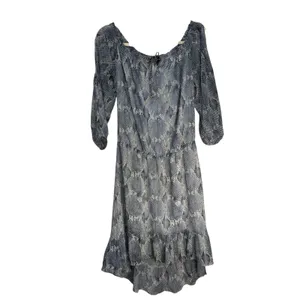 White House Black Market Off Shoulder Tiered‎ Ruffle Print Dress M thumbnail 2