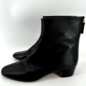 J.Crew Roxie Ankle Boots Back-Zip Leather Low Heel Center Seam Black 6.5 thumbnail 4