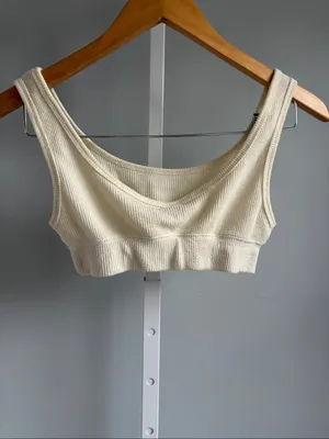 SKIMS Waffle Scoop Bralette Cream Size Small thumbnail 4