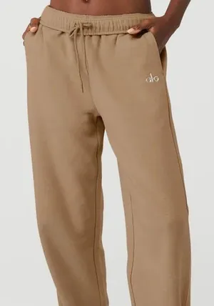 Alo Yoga Accolade Straight Leg Sweatpants Tan Brown Large W0456R thumbnail 1