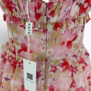 ASTR the Label Pink Coral Floral Tiered Ruffle Maxi Dress XS thumbnail 7