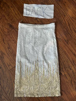 NWOT Joyce Leslie Strapless White Lace Dress/Skirt with Gold Accents thumbnail 10