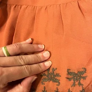 Free People Pennies Sequel Embroidered Peasant Semi-Sheer Blouse Sz M thumbnail 3