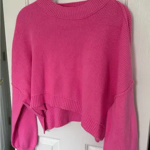 Free People Vibrant Pink Crew Neck Sweater thumbnail 1