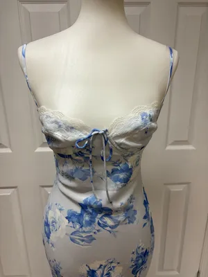 Princess Polly Hamri Maxi Dress‎ White & Blue Floral - Size 4 - NEW With Tags. thumbnail 4