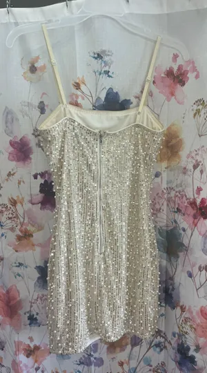 Sparkly Tight Dress Tan thumbnail 2
