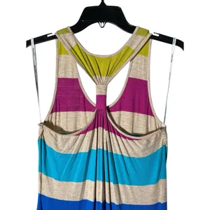 Calvin Klein Women's 8 Multicolor Scoop Neck Racerback Striped Maxi‎ Dress #Y6-1 thumbnail 7